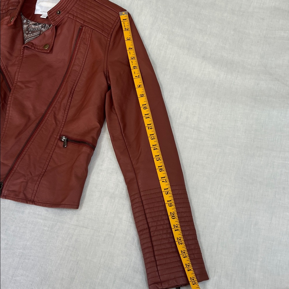Faux leather Anthropologie Size Small jacket- rust/brown - Picture 5 of 9